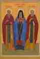 Святитель Игнатий, преподобные Авраамий и Ефрем Смоленские. Икона находится в Спасо-Преображенском Авраамиевском монастыре г. Смоленска. (319К)